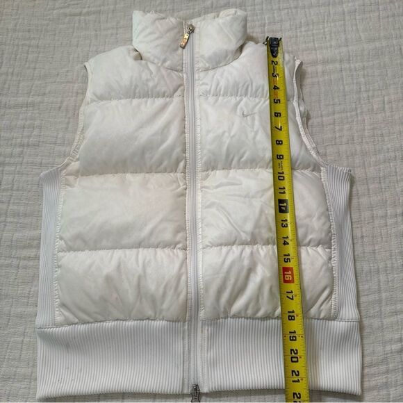 Vintage Y2K Nike Puffer Vest 12-14 XL White Duck Goose Down - Picture 5 of 10